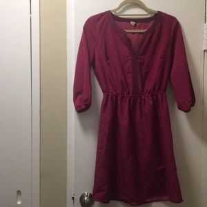 Old Navy Magenta 3/4 Sleeve Dress